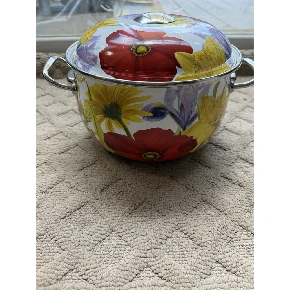 The Pioneer Woman Dutch Oven Floral Garden Enamel On Steel 4 Qt RETIRED